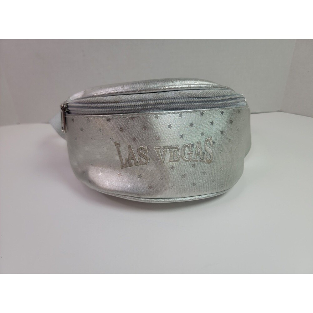 Las Vegas Silver Metallic Star Fanny Pack Waist Bag Adjustable Strap Travel